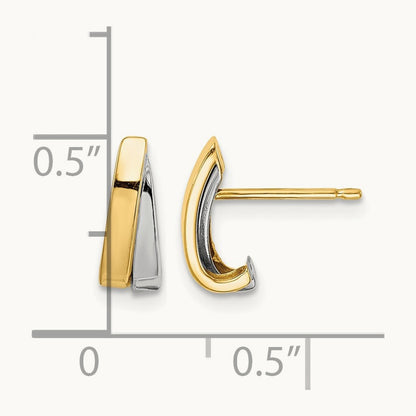Post Earrings with rhodium — 9.9mm