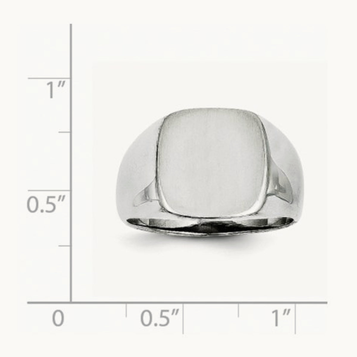 12.5x12. Open Back Signet Ring, 5mm, 14K White Gold