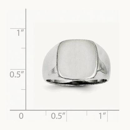 12.5x12. Open Back Signet Ring, 5mm, 14K White Gold