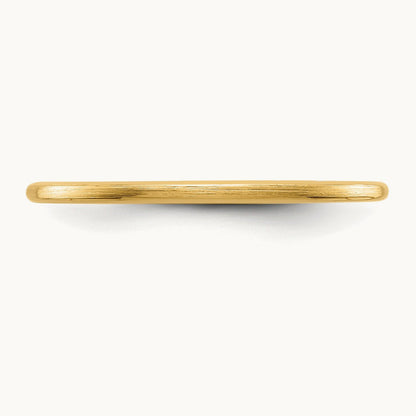 Half Round Satin Stackable Band — 14K Yellow Gold