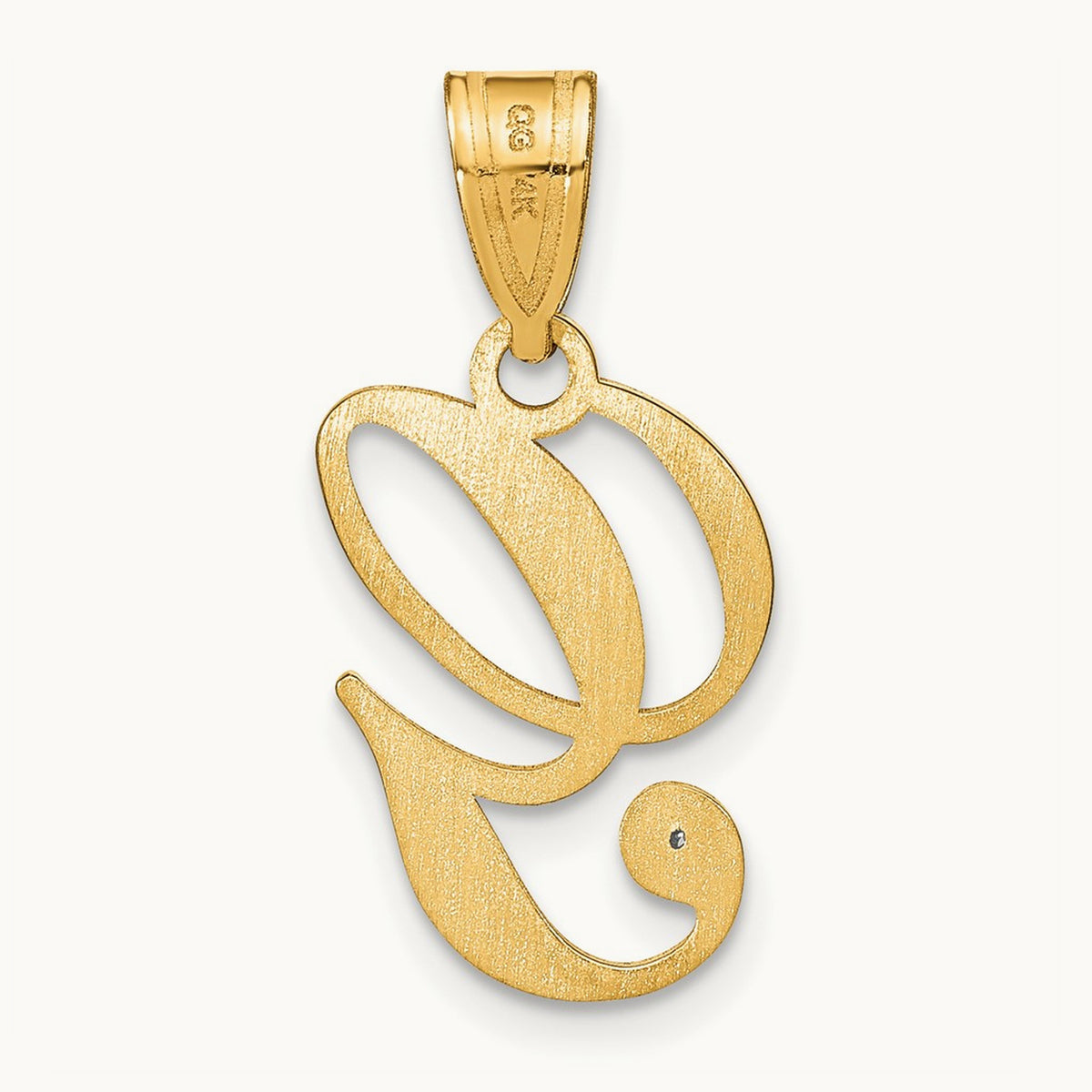 Script Initial Pendant with Diamond — G