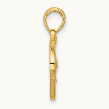 Polished Blow Dryer and Curl Brush Pendant, 14K