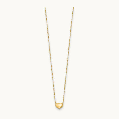 Polished Heart 16.5in Necklace — 14K Yellow Gold