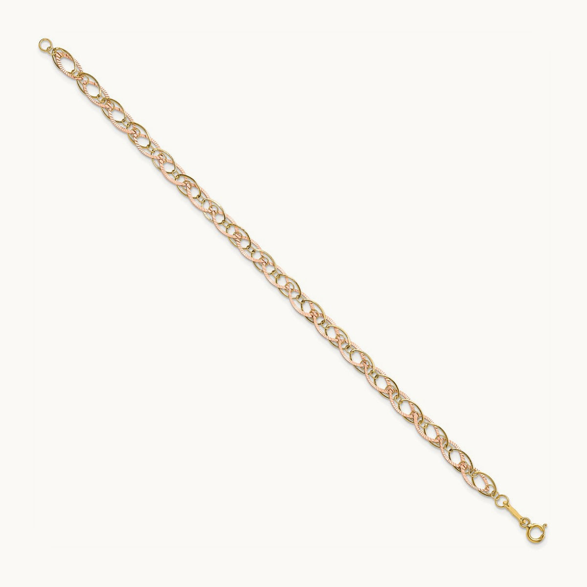 Oval Link Bracelet — 14K Two-Tone Gold
