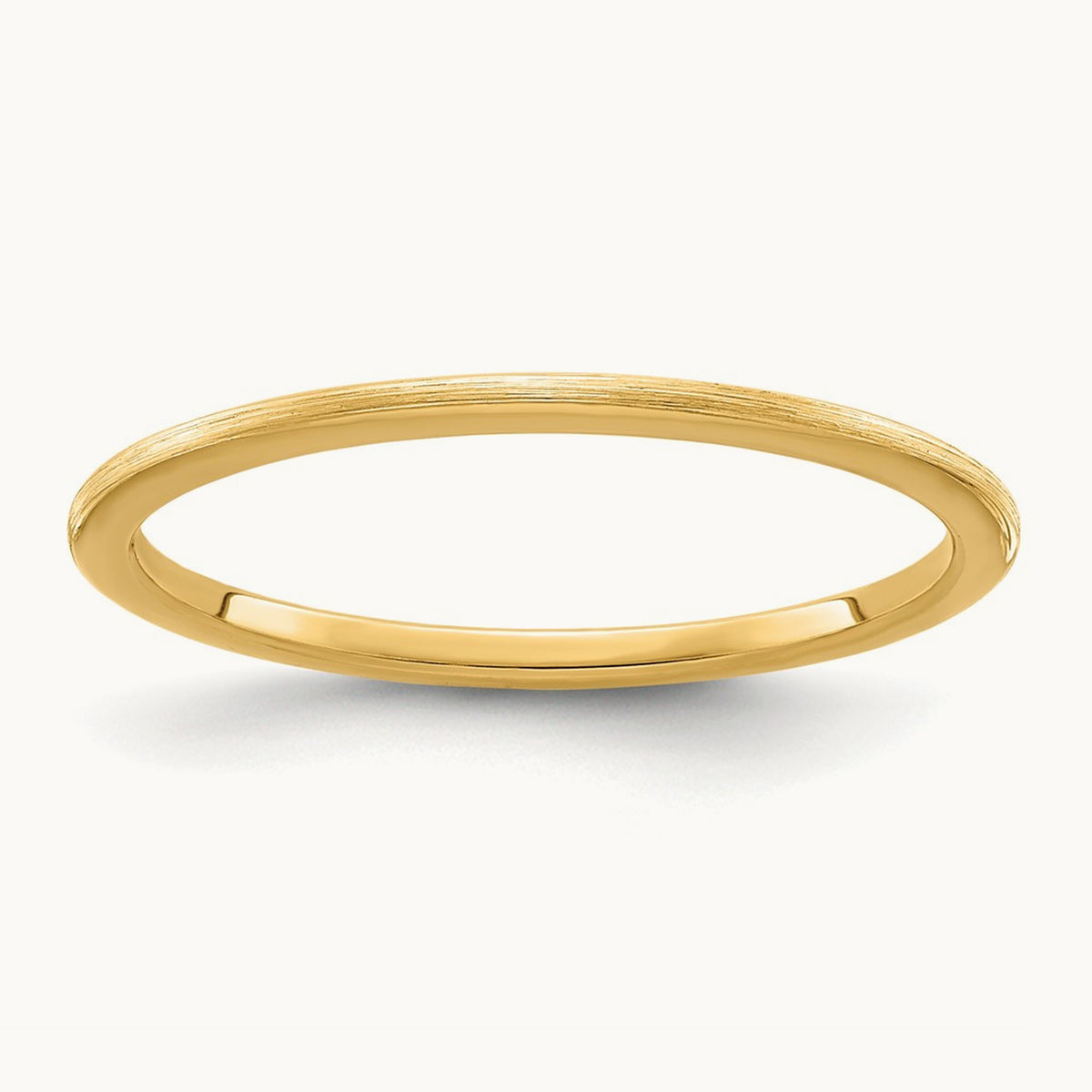 Half Round Satin Stackable Band — 14K Yellow Gold