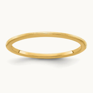 Half Round Satin Stackable Band — 14K Yellow Gold