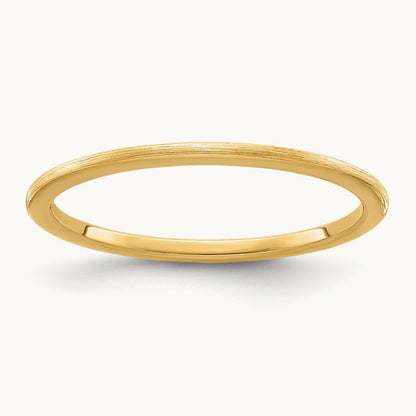 Half Round Satin Stackable Band — 14K Yellow Gold