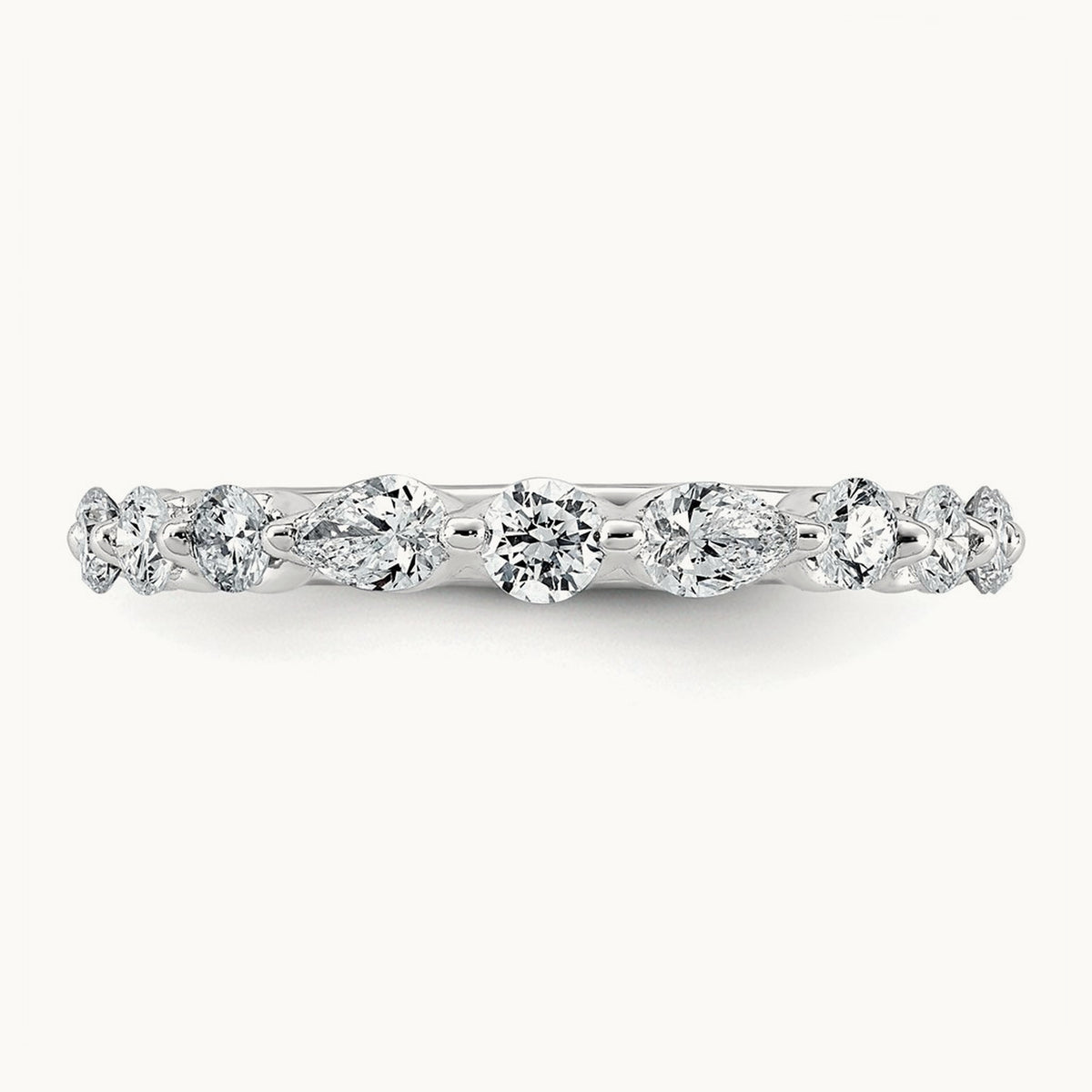 Round & Pear Wedding Band, 1.00-1.25 ct tw Lab-Grown Diamond