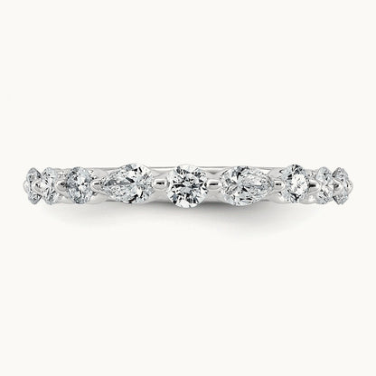 Round & Pear Wedding Band, 1.00-1.25 ct tw Lab-Grown Diamond