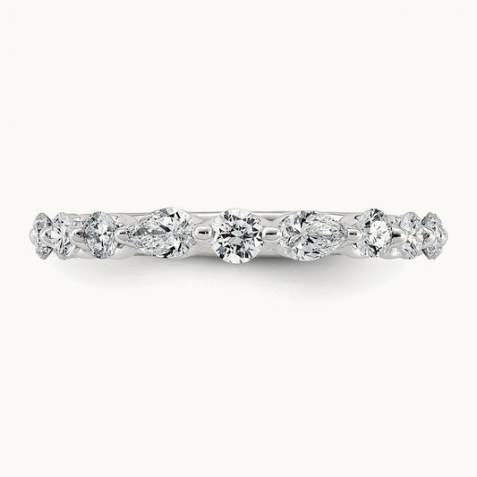 Round & Pear Wedding Band, 1.00-1.25 ct tw Lab-Grown Diamond
