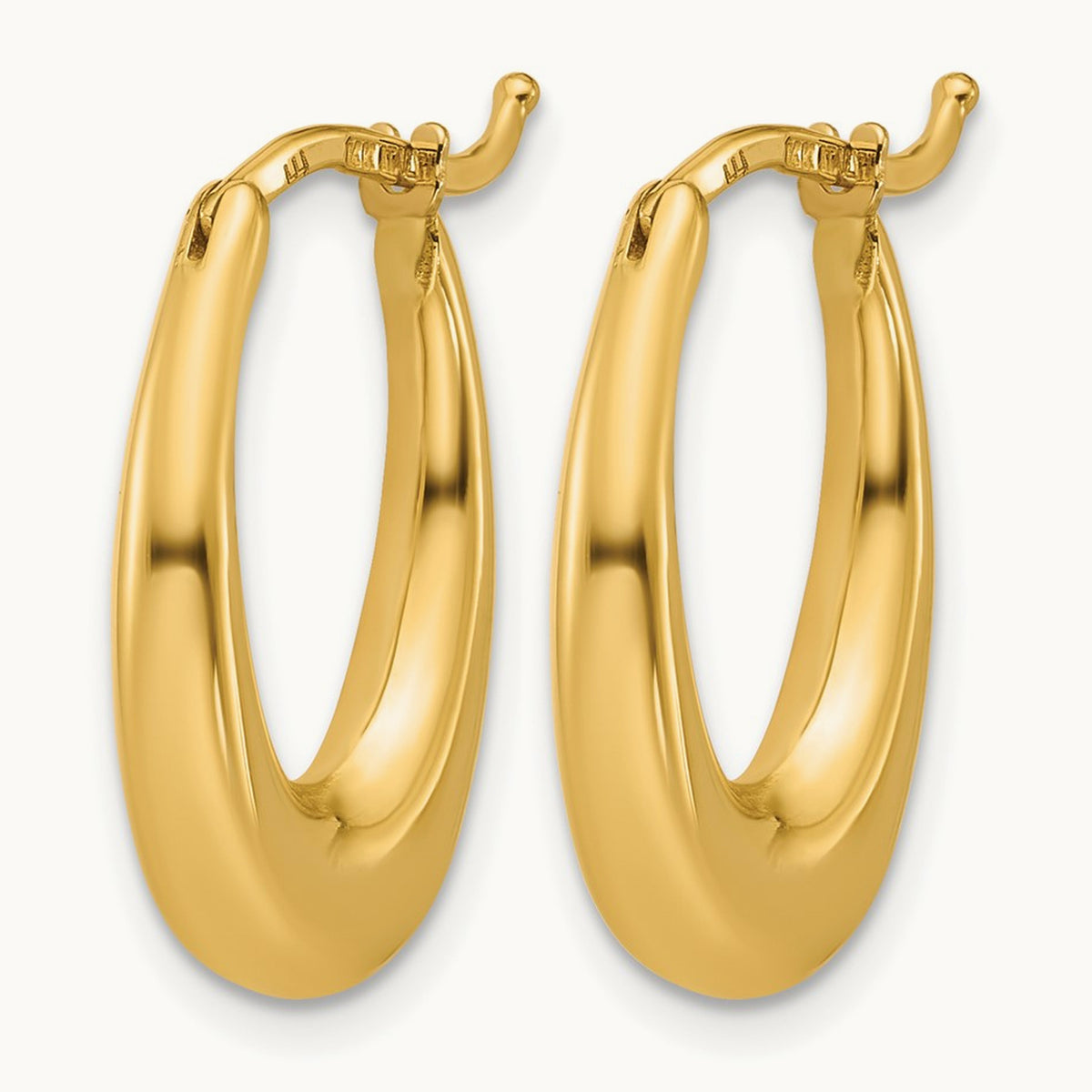 Polished Tapered Oval Hoop Earrings — Leslie's — photo set