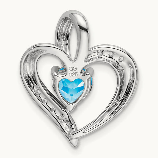 Blue Topaz and Diamond Heart Pendant — photo set