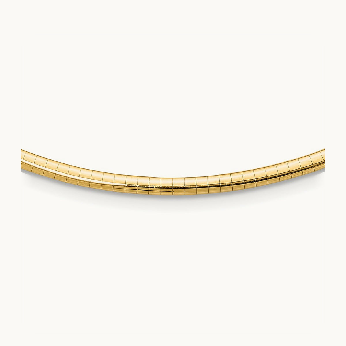 Domed Omega Necklace — 14K Yellow Gold, 18mm, 3mm