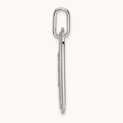 Diamond Dog Tag Charm — 14K White Gold, F