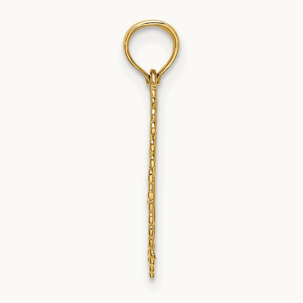 Polished DADDYS LITTLE GIRL Textured Heart Charm, 14K Gold