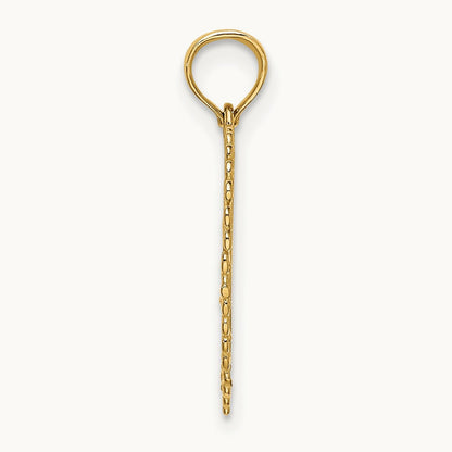 Polished DADDYS LITTLE GIRL Textured Heart Charm, 14K Gold