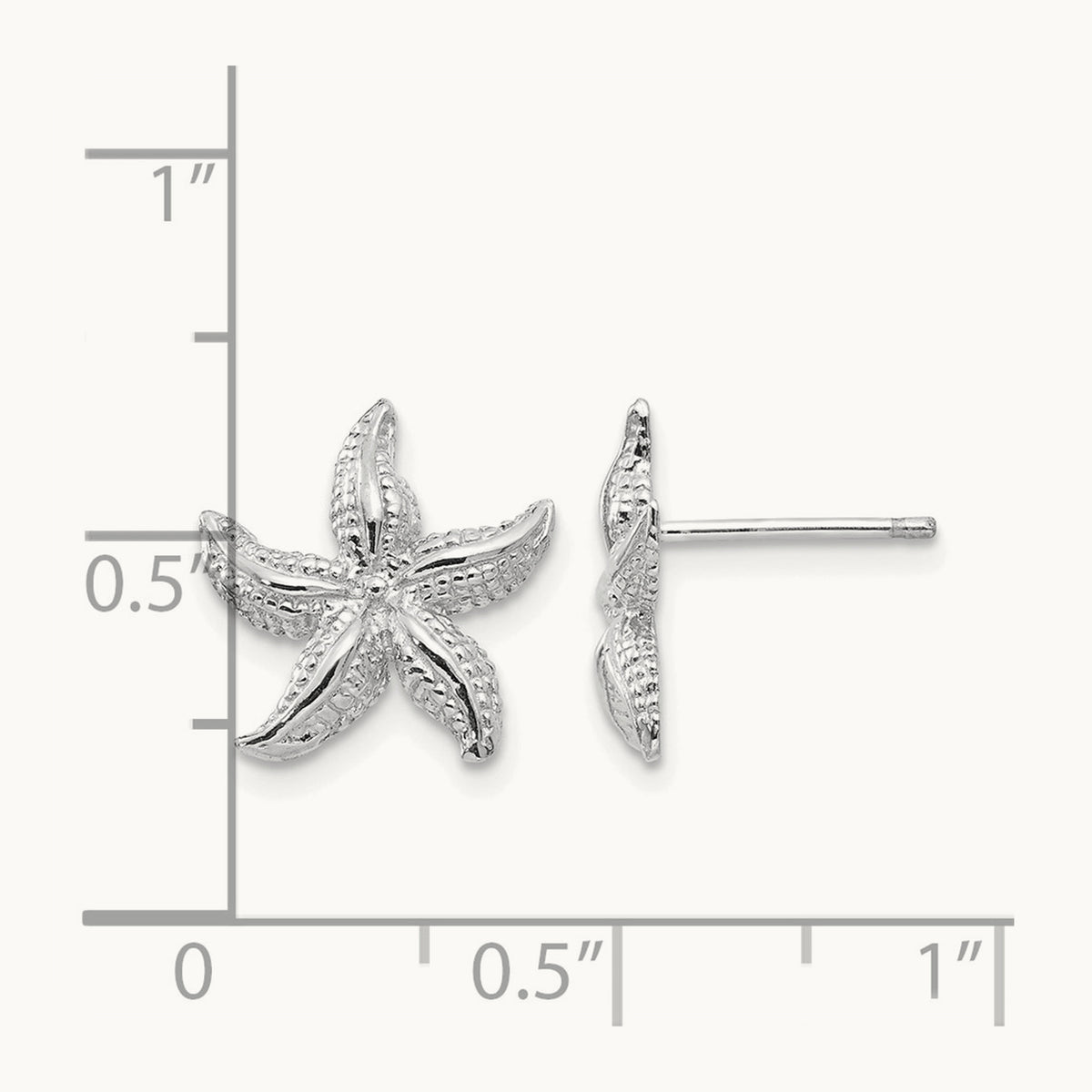 Starfish Earrings — 14K White Gold