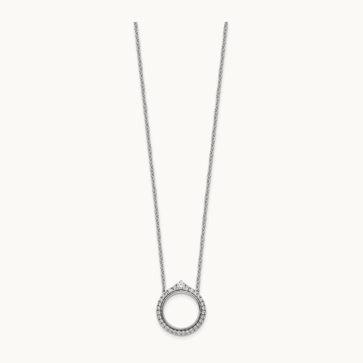 Fancy Circle Diamond 18in Necklace, 14K White Gold