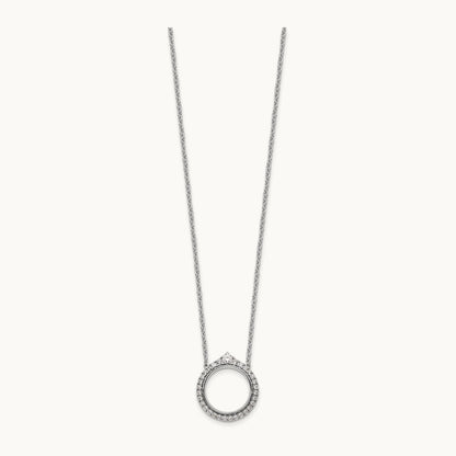 Fancy Circle Diamond 18in Necklace, 14K White Gold