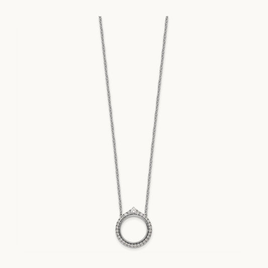 Fancy Circle Diamond 18in Necklace, 14K White Gold
