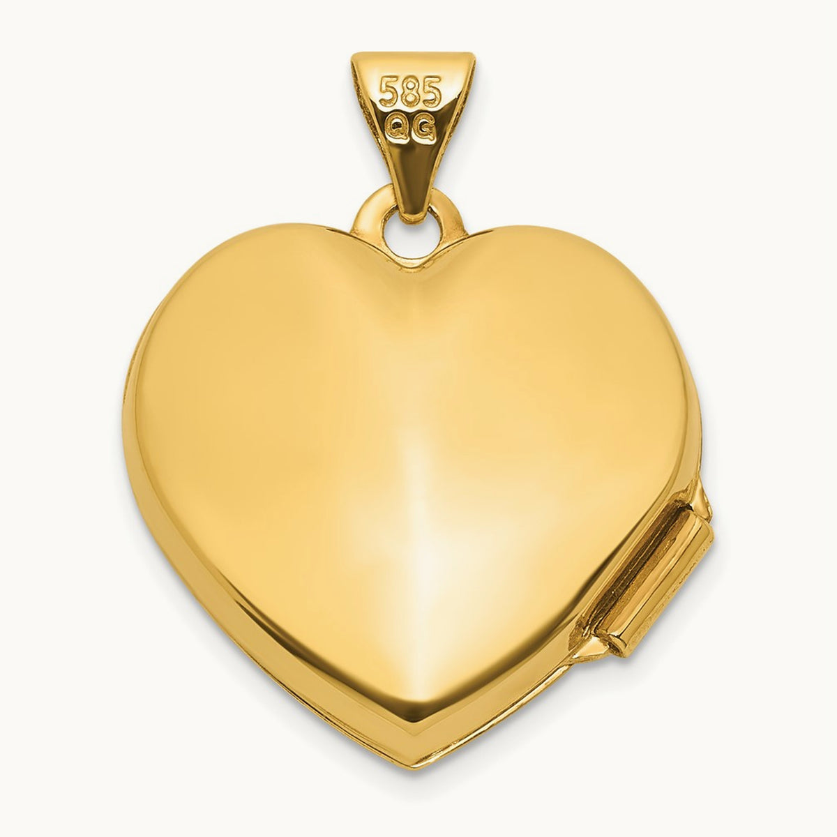 Polished Blue Fabric Open Cross Heart Locket, 18mm, 14K