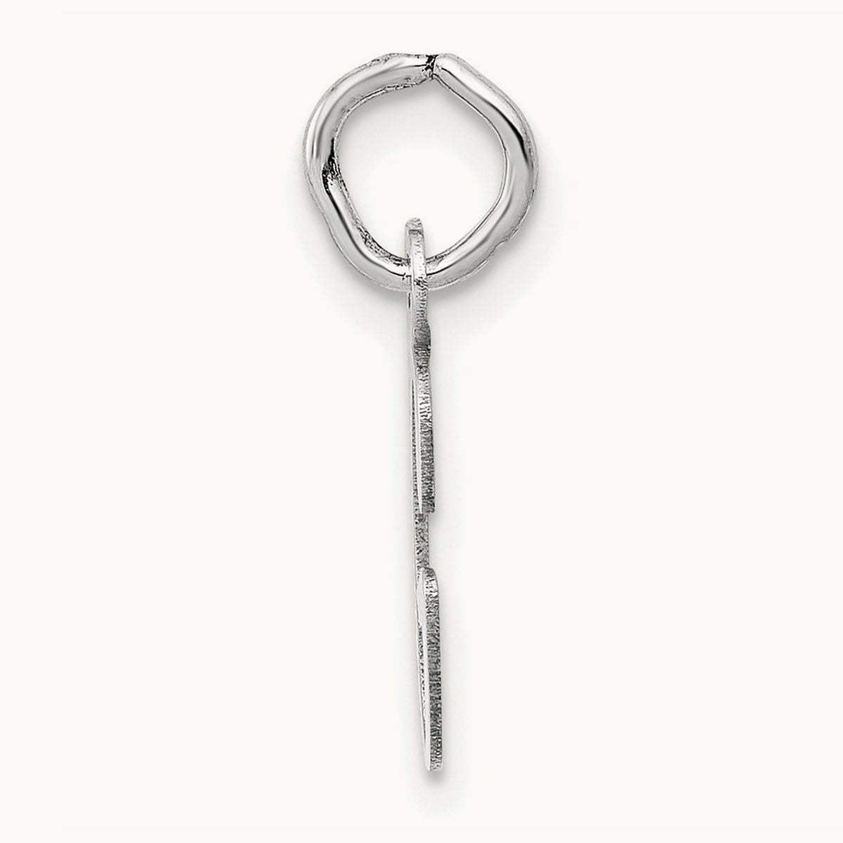 Small Slanted Block Initial Charm — 14K White Gold, G