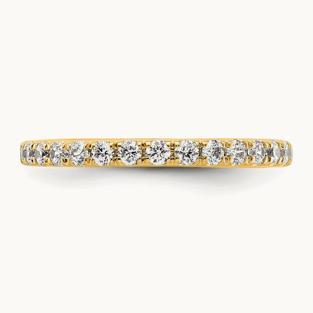 Polished U Shared Prong Diamond Eternity Band, 1.00 ct tw — 14K Yellow Gold