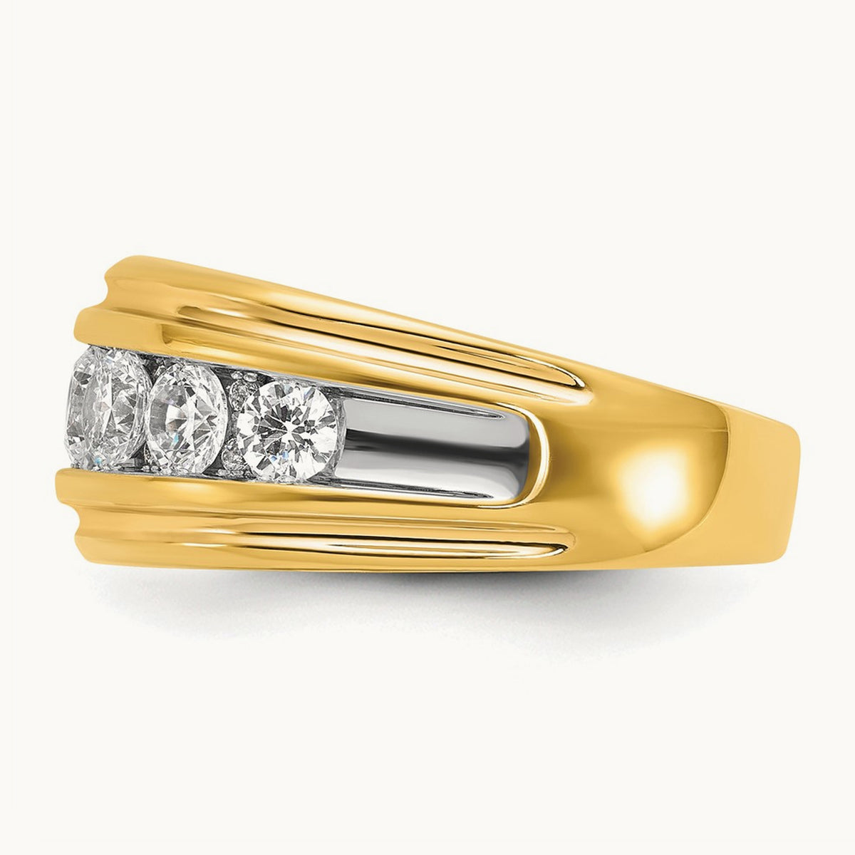 w/ RH IBGoodman Men's Polished & Grooved Diamond Ring — photo set
