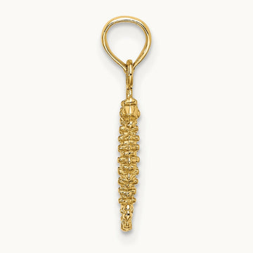 3-D Mini Seahorse Charm — 14K Yellow Gold