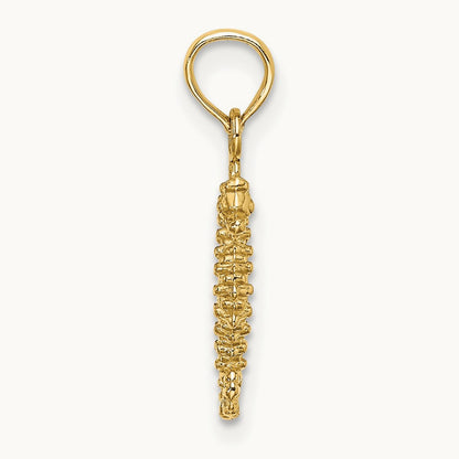 3-D Mini Seahorse Charm — 14K Yellow Gold