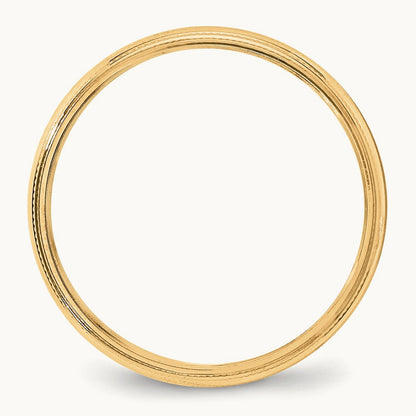 Milgrain Half Round Band, 4mm, 10K Yellow Gold