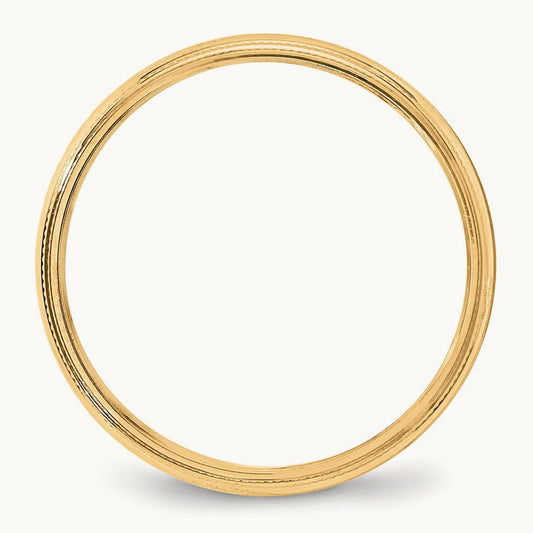 Milgrain Half Round Band, 4mm, 10K Yellow Gold