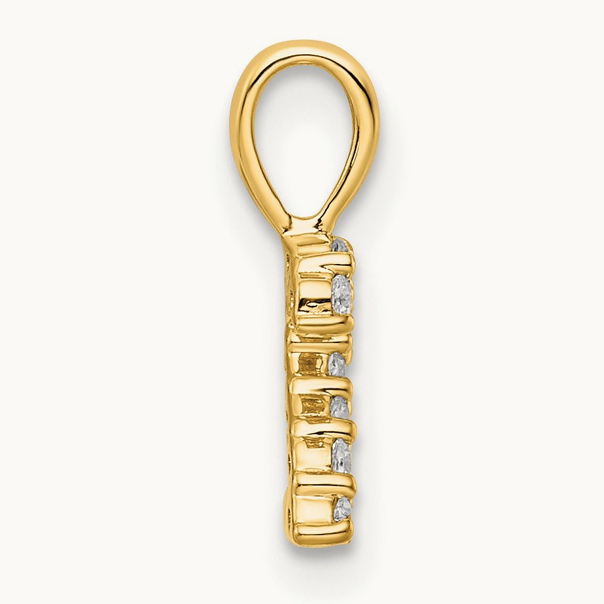 Diamond Number 2 Pendant — 14K Yellow Gold