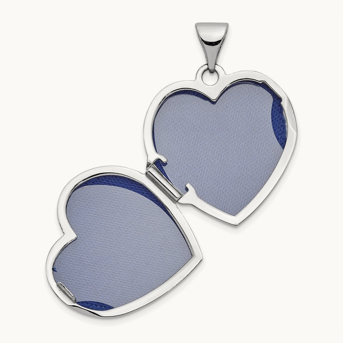 Scrolled LOVE YOU ALWAYS Heart Locket — 14K White Gold, 24.15mm