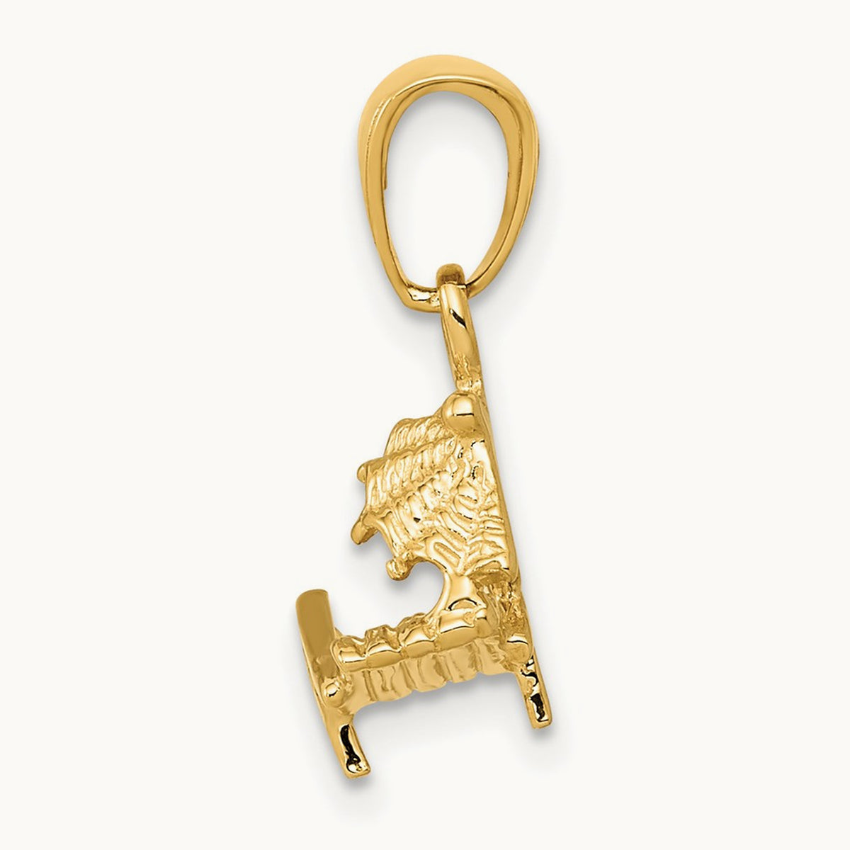 3-D Lounge Beach Chair Pendant, 14K