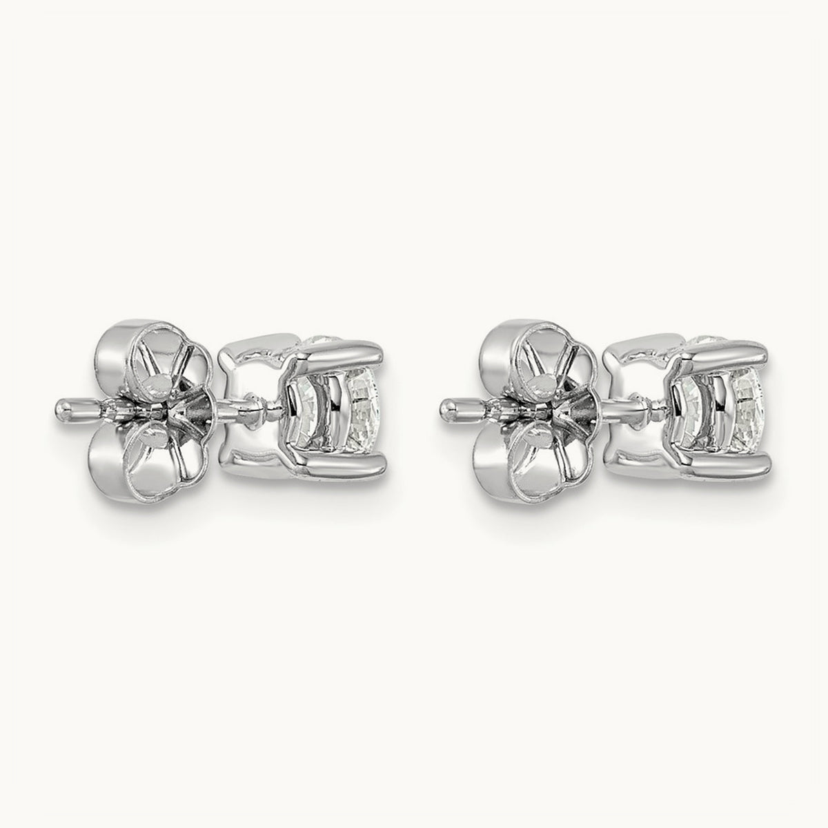 Round Lightweight Earrings, 0.25-6.00 ct tw Lab-Grown Diamond — 1 ct, 14K White Gold