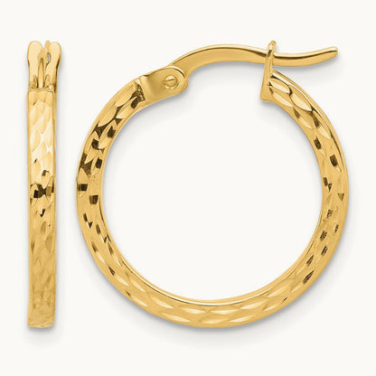 Diamond-cut Hoop Earrings — 18mm