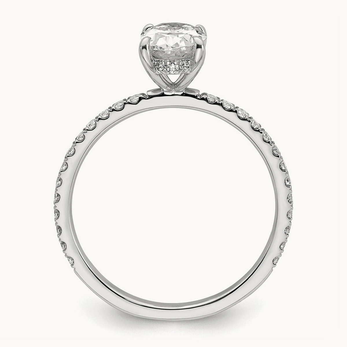 Oval Solitaire Engagement Ring, 1.25-4.50 ct tw Lab-Grown Diamond — 14K White Gold, 7