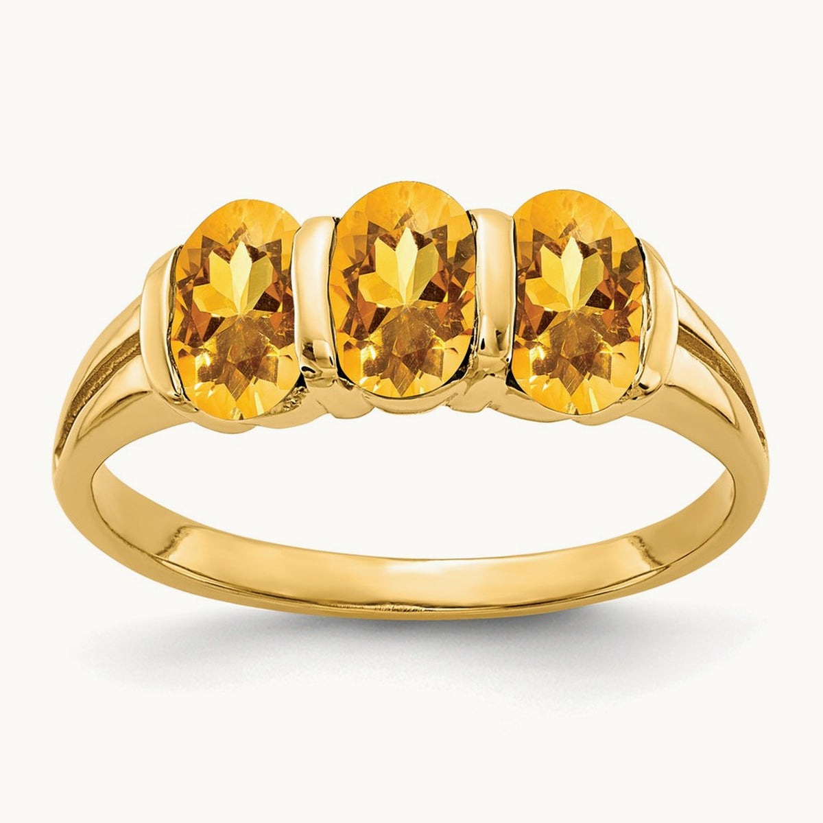 6x4mm Oval Citrine ring, 14K
