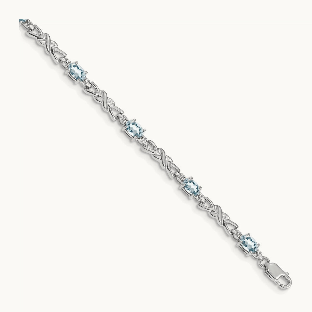 Diamond and Aquamarine Bracelet — 7.25mm