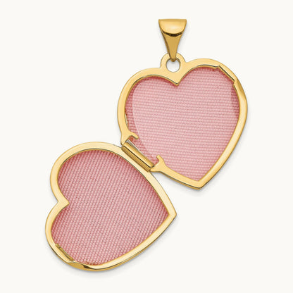 w/ Rhodium DAUGHTER Floral Heart Locket, 18mm, 14K