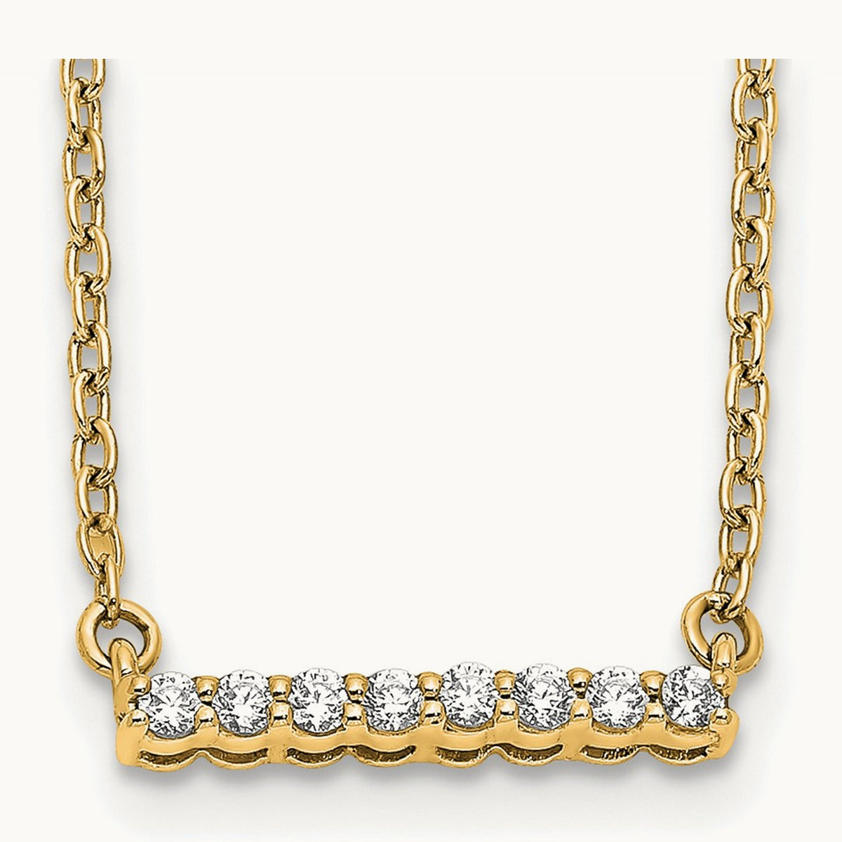 Diamond Bar 18 inch Necklace — 14K Yellow Gold, 0.096 ct