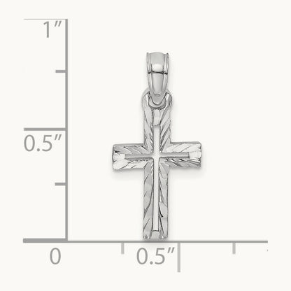 D/C Cross Charm — 14K White Gold, 21.85mm