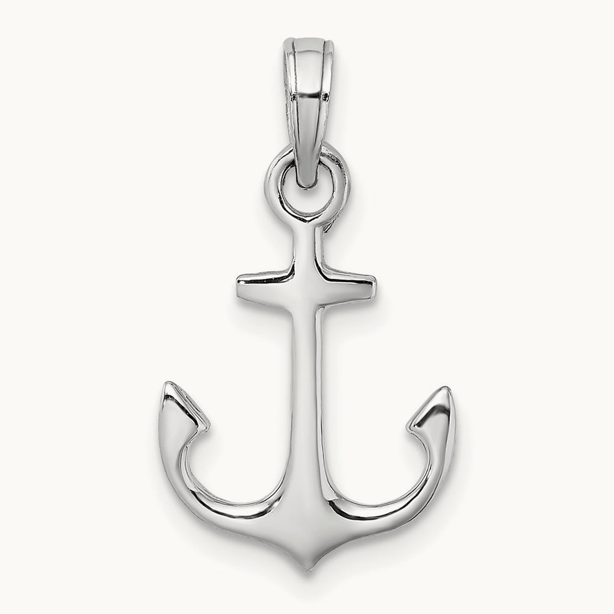 Anchor Pendant — 14K White Gold
