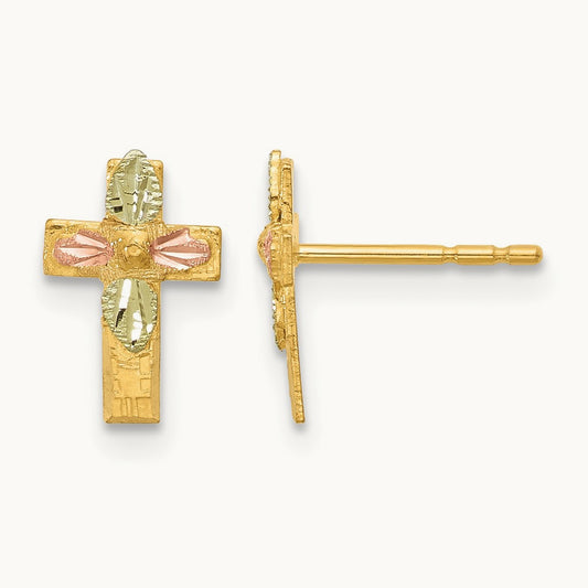 Black Hills Gold Cross Earrings