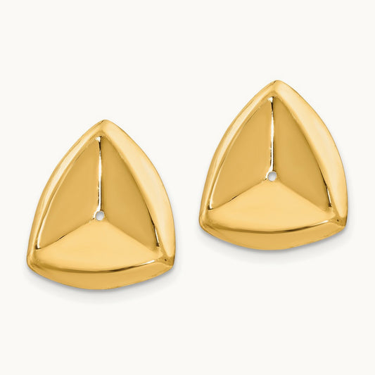 Polished Triangle Earring Jackets, 14K