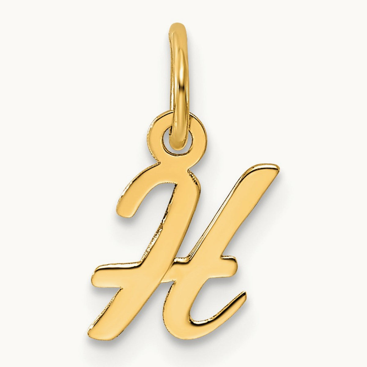 Small Script Letter H Initial Charm, 14K