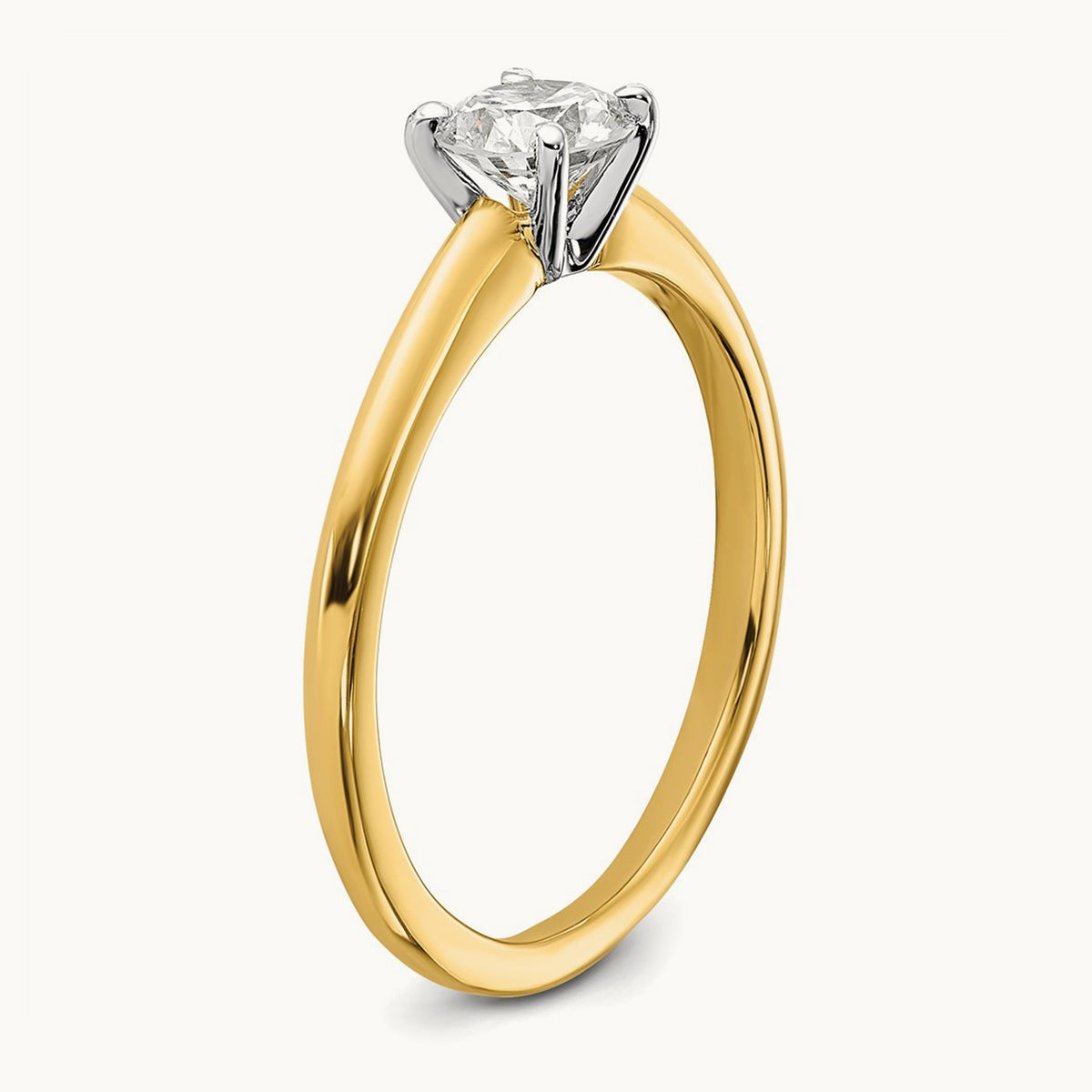 Round Solitaire Engagement Ring, 0.25-5.00 ct tw Lab-Grown Diamond — 1/2 ct, 14K Two-Tone