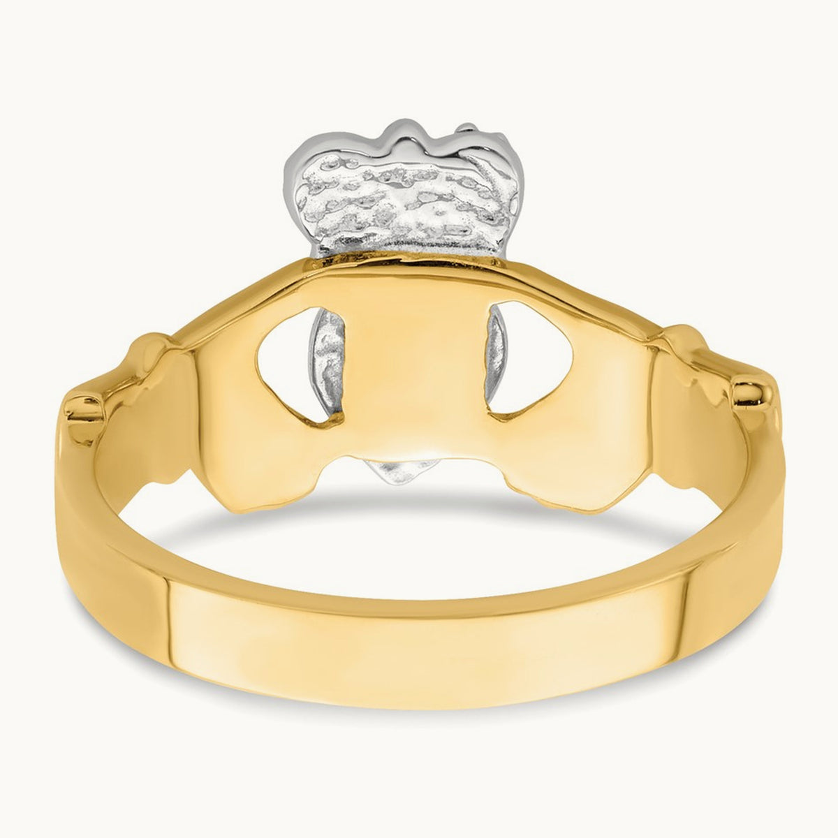Polished Claddagh Ring, 14K Two-tone
