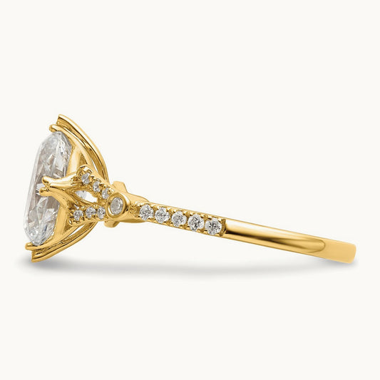 1 1/2ct Oval Semi-Mount Engagement Dia Ring, 14K Gold